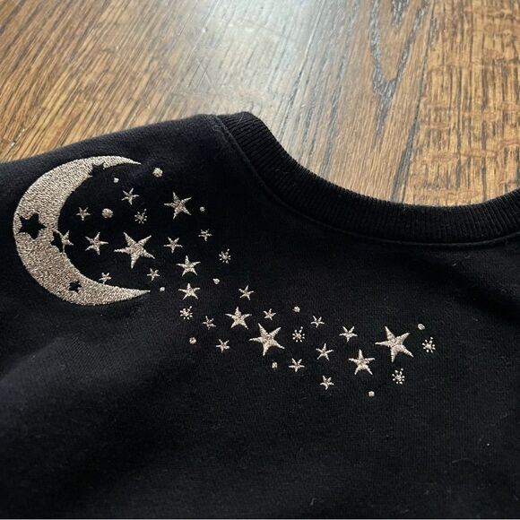 Gap Black and Gold Celestial Moon and Star Warm and Cozy Girl’s Sweatshirt - 2T - Picture 2 of 3